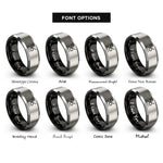 font options for inside engraving on black & grey dal segno rings