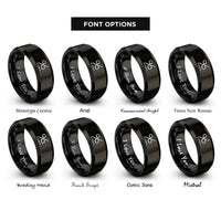 font options for inside engraving on black dal segno rings