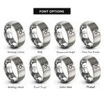 font options for inside engraving on gray dal segno rings