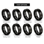 font options for inside engraving on black dance pad arrows rings