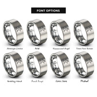 font options for inside engraving on silver dancer longboard rings