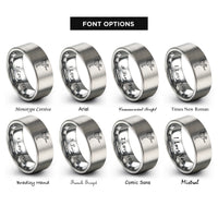font options for inside engraving on silver dancer pose natarajasana rings