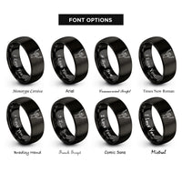 font options for inside engraving on black dancer silhouette rings