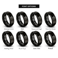 font options for inside engraving on black dancer silhouette rings
