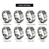 font options for inside engraving on gray dancer silhouette rings