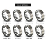 font options for inside engraving on grey dancer silhouette rings