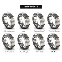 font options for inside engraving on grey dancer silhouette rings