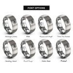 font options for inside engraving on silver dandelion seed rings