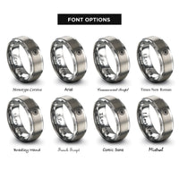 font options for inside engraving on gray dandelion seed rings