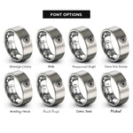 font options for inside engraving on grey dandelion seed rings