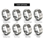 font options for inside engraving on gray dandelion seeds blowing rings
