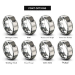font options for inside engraving on grey dandelion seeds blowing rings