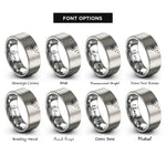 font options for inside engraving on gray dandelion seeds blowing rings