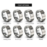 font options for inside engraving on gray dandelion seeds blowing rings
