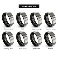 font options for inside engraving on black & gray danforth anchor rope rings