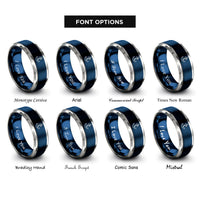 font options for inside engraving on blue & gray danforth anchor rope rings