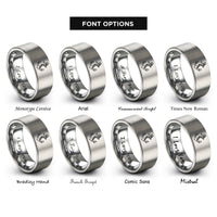 font options for inside engraving on grey danforth anchor rope rings