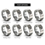 font options for inside engraving on gray danger buoy rings