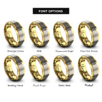 font options for inside engraving on gold & gray dango skewer rings