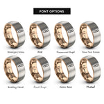 font options for inside engraving on rose gold & silver dango skewer rings