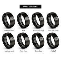 font options for inside engraving on black danish pastry rings