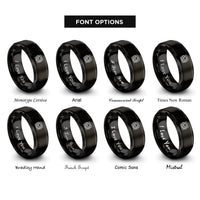 font options for inside engraving on black danish pastry rings