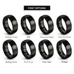 font options for inside engraving on black dara knot rings