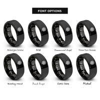 font options for inside engraving on black dara knot rings