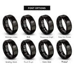 font options for inside engraving on black dara knot rings