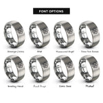 font options for inside engraving on grey dara knot rings