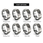 font options for inside engraving on silver dara knot rings