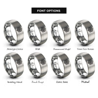font options for inside engraving on silver dara knot rings