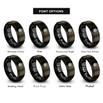 font options for inside engraving on gunmetal & black dara knot rings