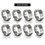 font options for inside engraving on gray dart bullseye rings