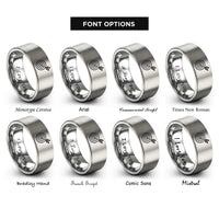 font options for inside engraving on gray dart bullseye rings
