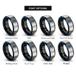 font options for inside engraving on black & blue & silver dart flight rings