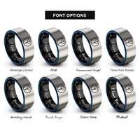 font options for inside engraving on black & blue & silver dart flight rings