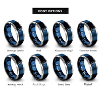 font options for inside engraving on blue & gray dart flight rings