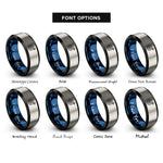 font options for inside engraving on black & blue & gray dart impact rings