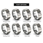 font options for inside engraving on silver dart impact rings