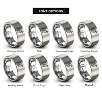font options for inside engraving on silver dart impact rings
