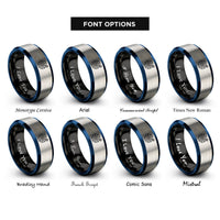 font options for inside engraving on black & blue & grey dartboard dart rings