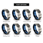 font options for inside engraving on blue & silver dartboard dart rings
