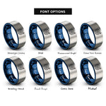 font options for inside engraving on blue & silver dartboard dart rings