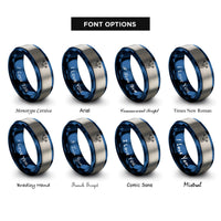 font options for inside engraving on blue & grey darts bullseye rings