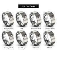 font options for inside engraving on gray darts bullseye rings