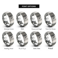 font options for inside engraving on gray data waveform rings