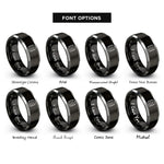 font options for inside engraving on black & grey database cylinder rings