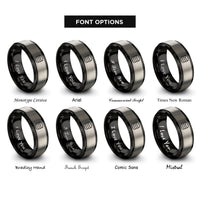 font options for inside engraving on black & grey database cylinder rings