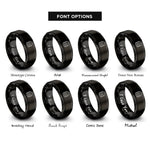 font options for inside engraving on black database cylinder rings